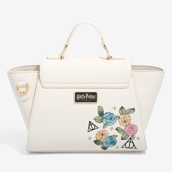 Bioworld‎ Harry Potter Deathly Hallows Logo Floral Handbag Box Lunch Exclusive - Picture 3 of 5